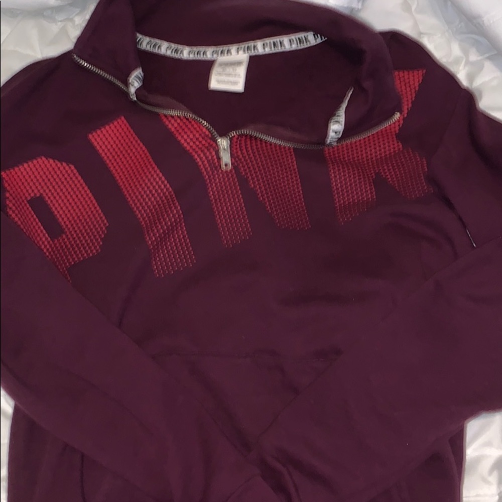 Pink quarter slip hoodie